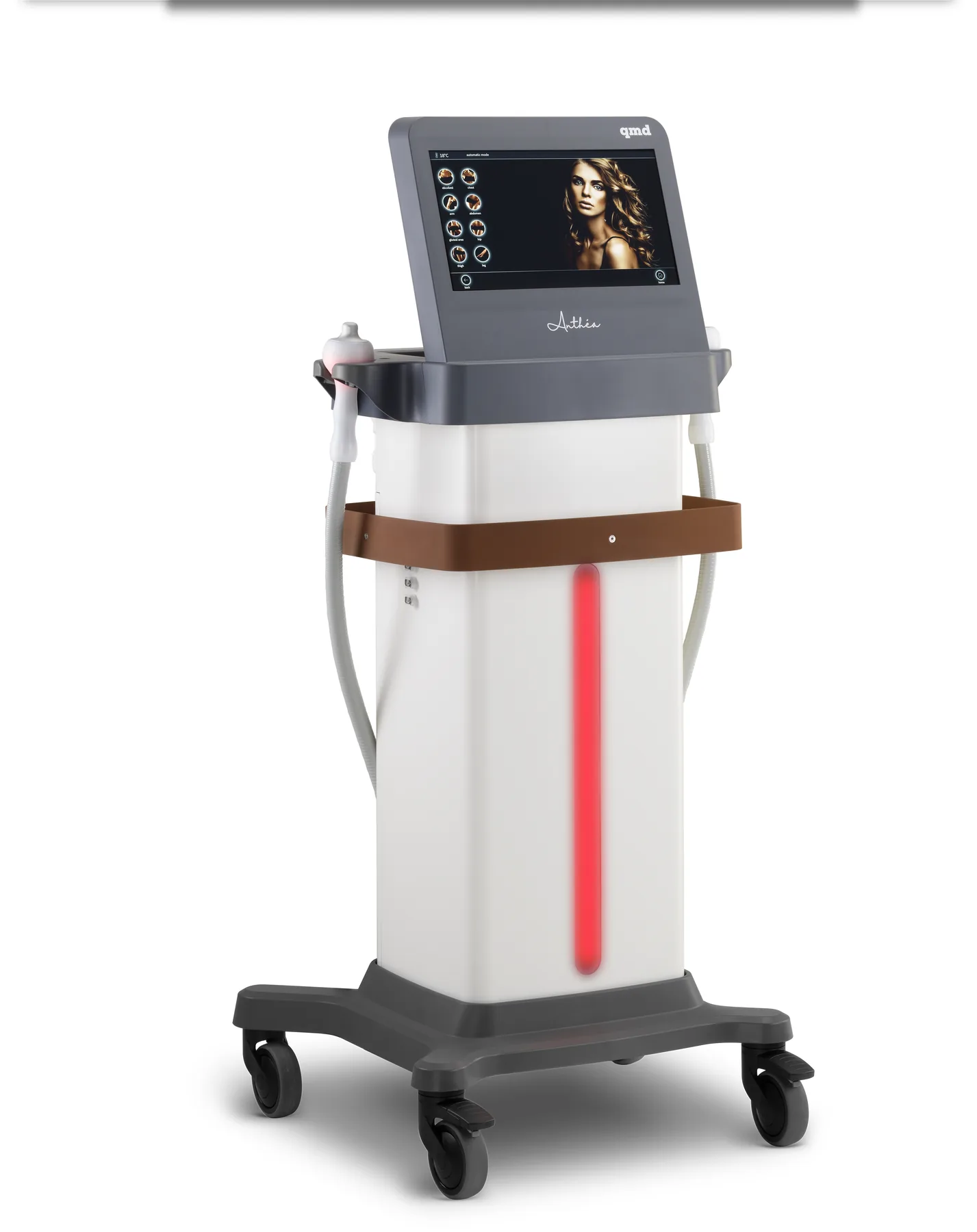 Anthéa by qmd three-quarter view in thermal mode with the red LED strip