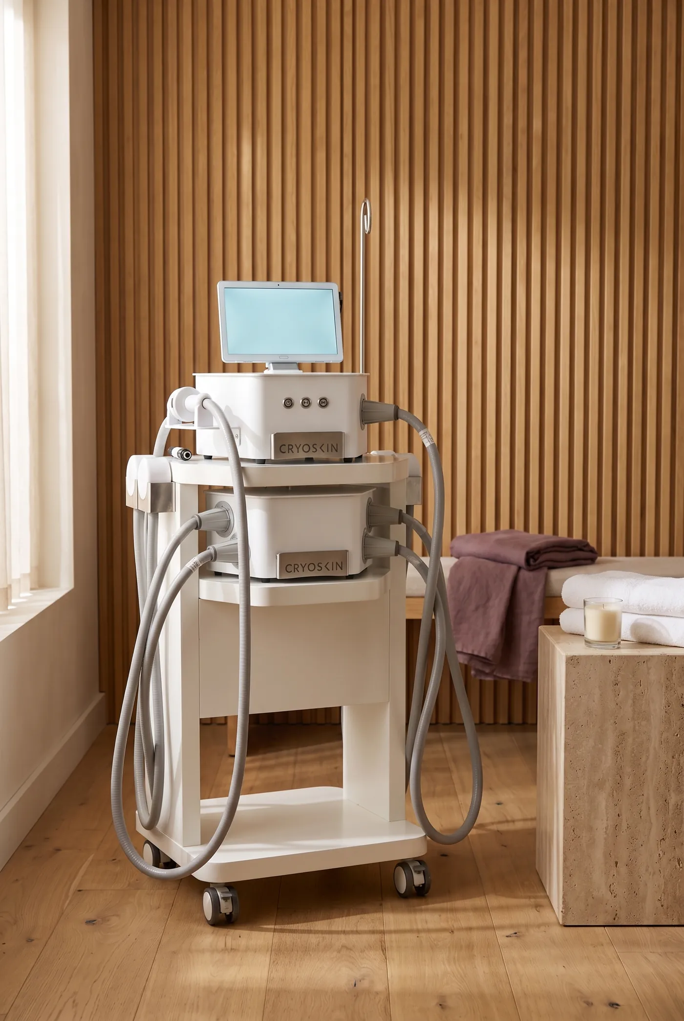Cryoskin® Revolution Dynamic cryo-thermal aesthetic spa device in a studio setting