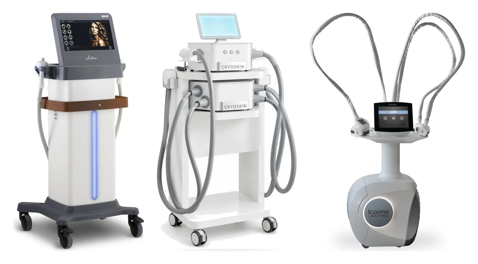 Anthéa by qmd, Cryoskin® Revolution and icoone® Laser-Med — the three device lines DNA Distribution sells